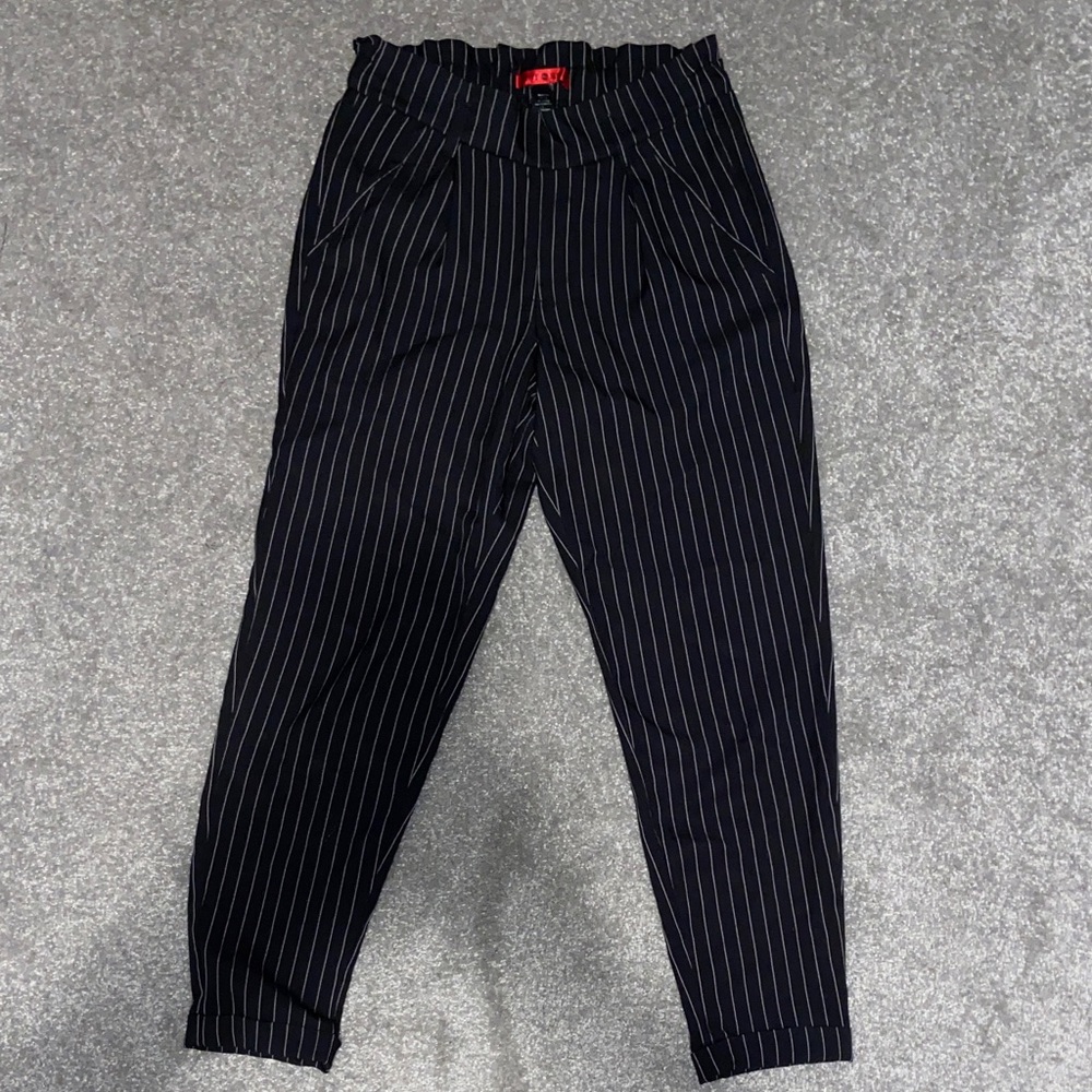 Black Hot Kiss Pinstripe Pants